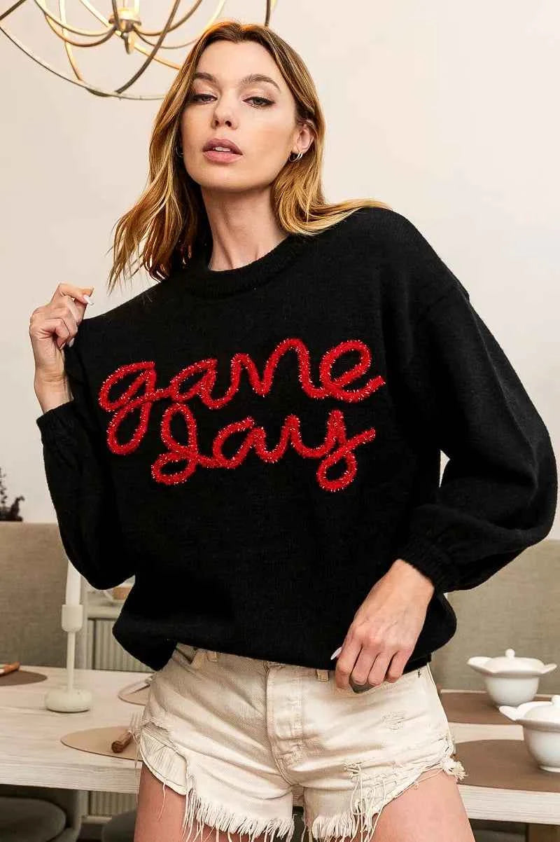 BiBi Game Day Metallic Letter Sweater e1f9689a58ee49b2b8922076c8f90edb-Max-Origin