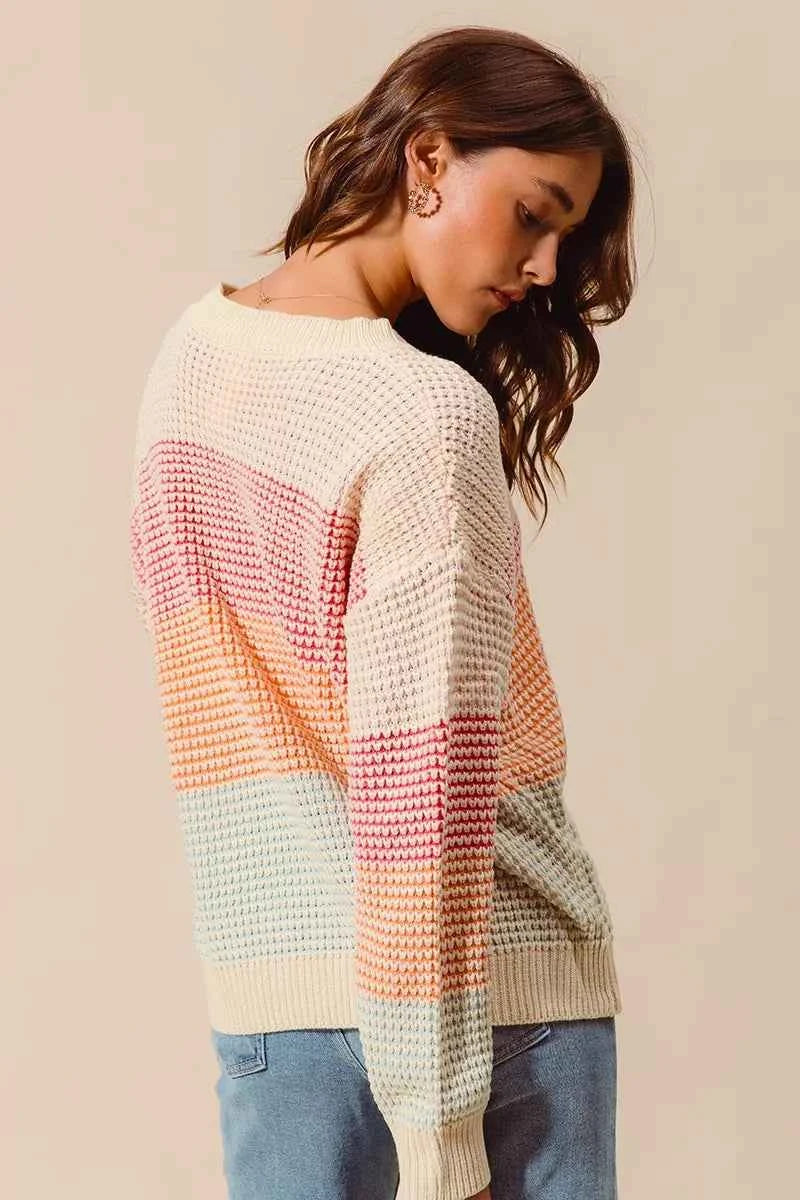 SO ME Multi Color Block Long Sleeve Sweater e1ff11e948314796bb7d3c3e1828fbe4-Max-Origin