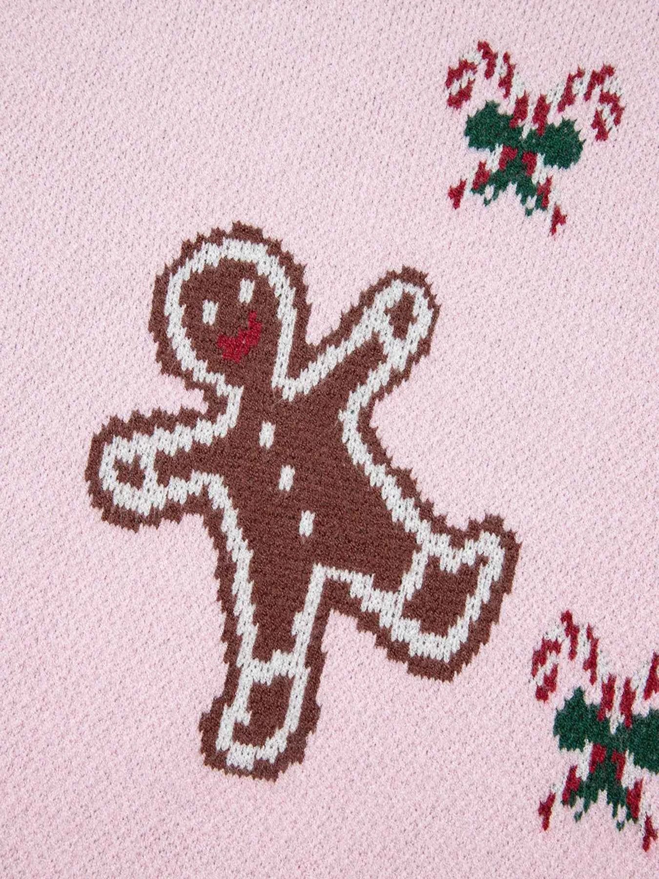 Christmas Ginger Bread Man Round Neck Casual Sweater e21132df1fc74a10a9168a5aabfb865c-Max-Origin