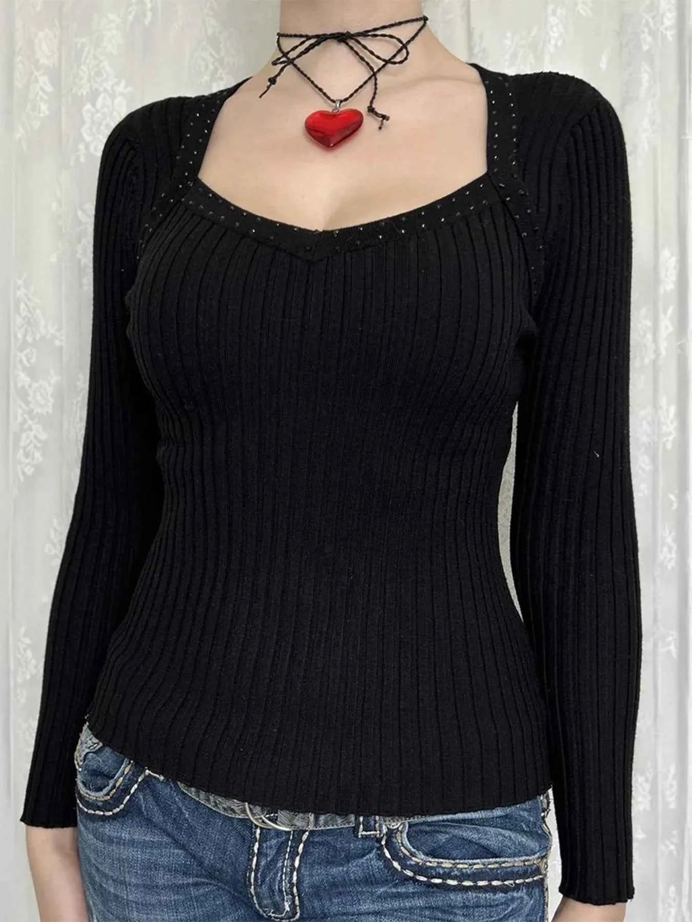Long Sleeve Ribbed Knit Top e215cdfd23004131986e6615703370ba-Max-Origin