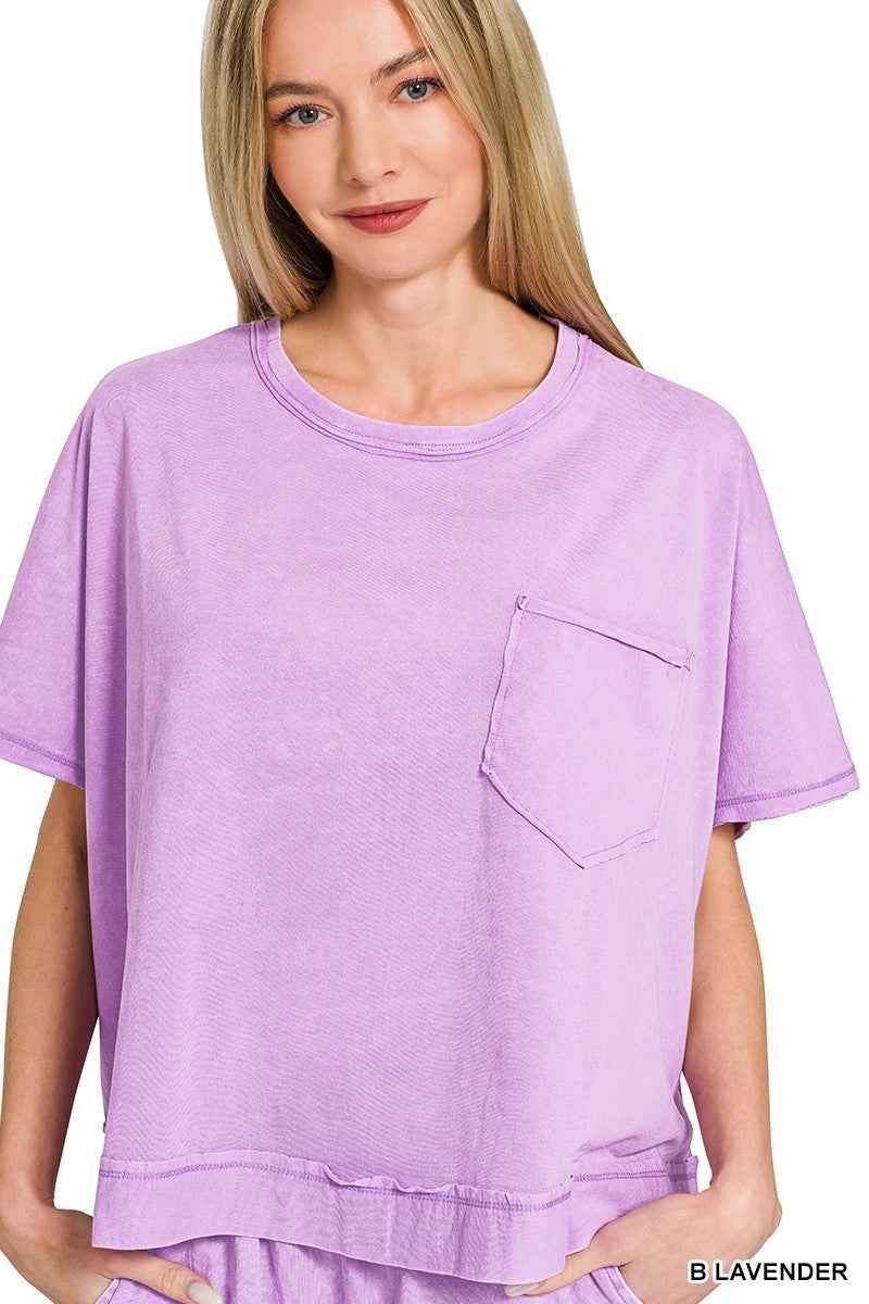 Zenana Acid Washed Oversized Top & Shorts Set e2181cecdc594c77807c7bffac64431d-Max