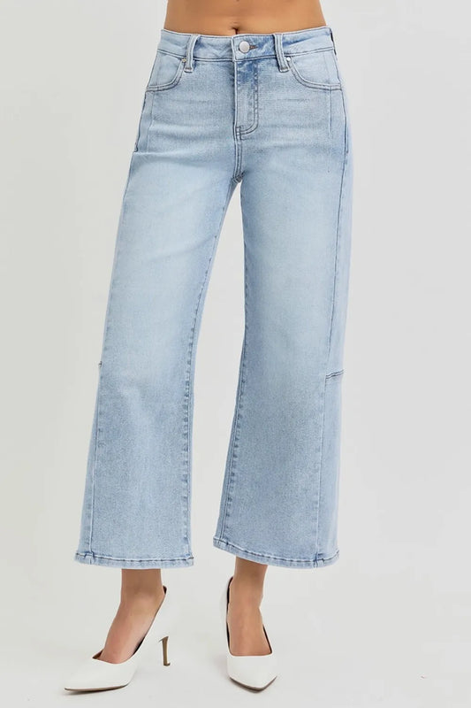 Full Size High Rise Seamed Detail Wide Leg Crop Jeans e22b2b71-434b-4f91-9ccd-1d4dfab44d93-Max