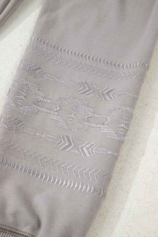 Western Aztec Embroidered Sleeve V-Neck Sweatshirt e237ed4a-e414-4892-920f-79bcbdb98dc7_ed57e7af-435f-4790-bba4-12fea7ab342a