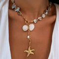 18K Gold-Plated Ocean Theme Necklace with Starfish Pendant Gold One Size e2399f64-b417-42d2-b77e-5db7268f52f7-Max-Origin