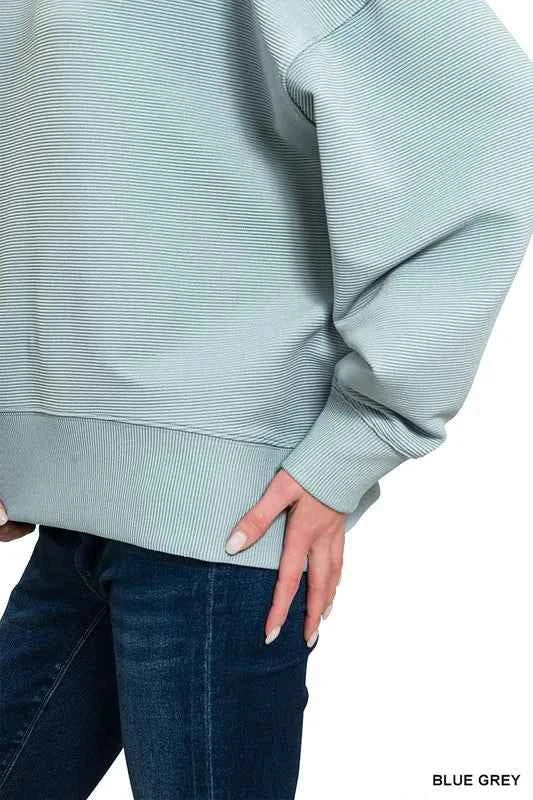 Ribbed Balloon Sleeve Sweatshirt e23ab0e4-741f-4a9e-ac22-eee669518606-Max-Origin