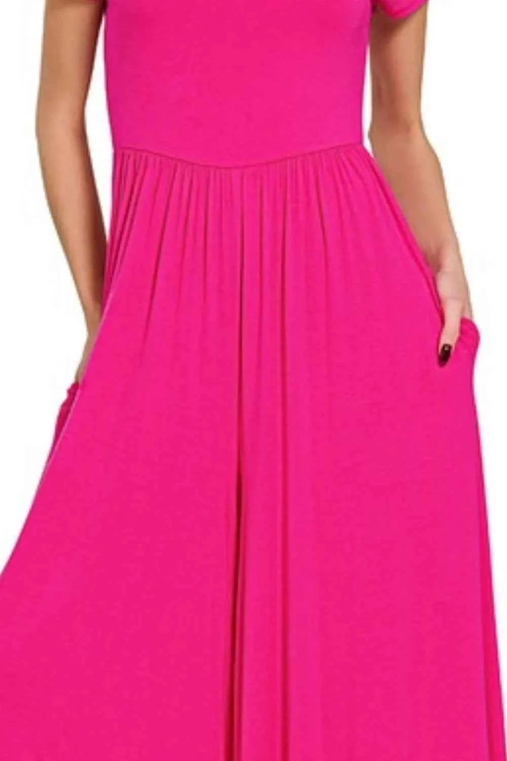 Zenana Double Layered Short Sleeve Jumpsuits e2691ff1-56f1-4403-b69a-258a086d7d83-Max-Origin