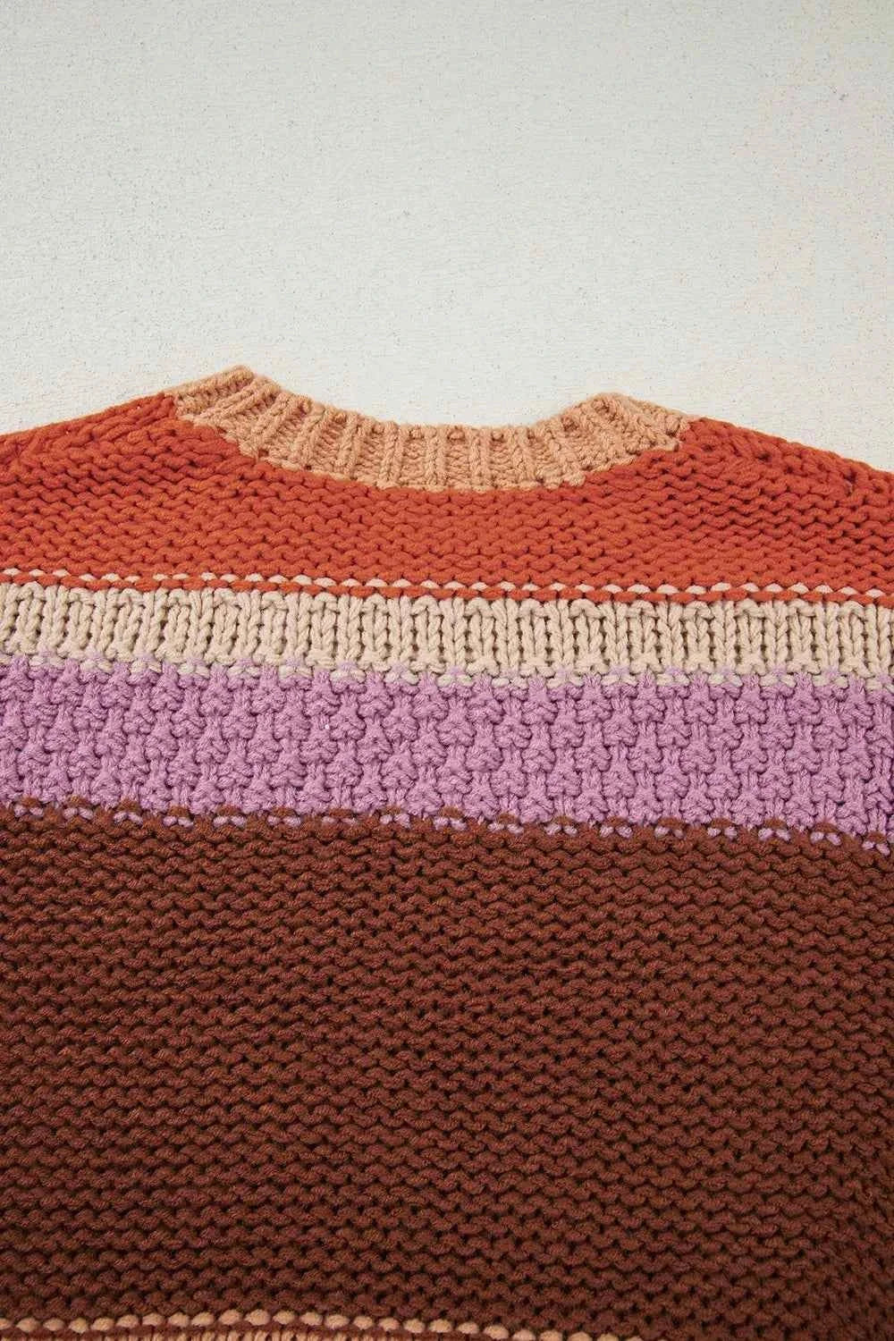 Colorblock Striped Round Neck Sweater e26bfaca-1411-4692-8b2b-487e0d8ea504-Max-Origin