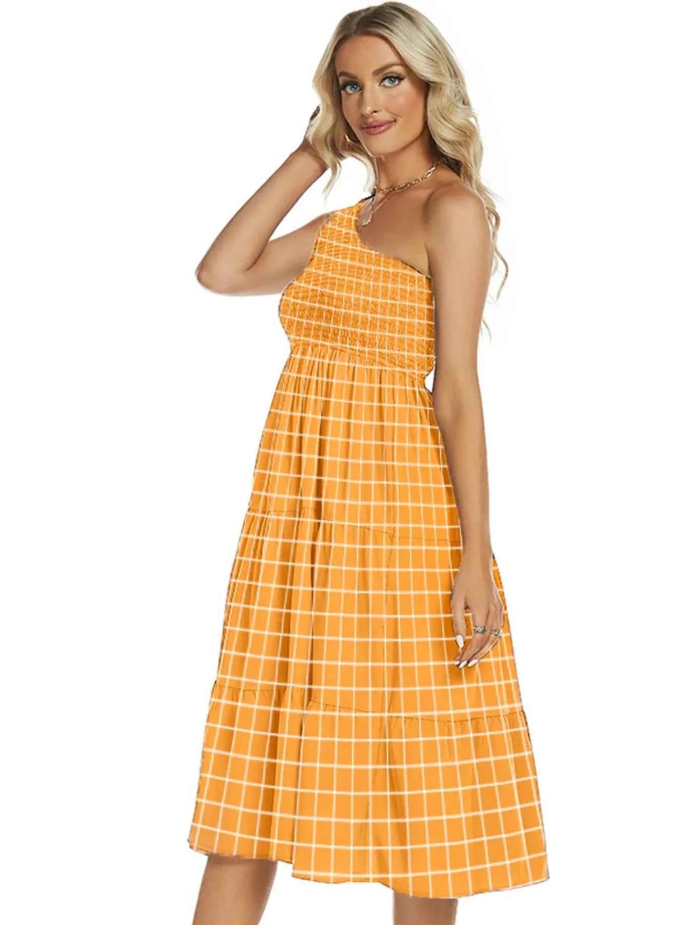 One-Shoulder Tiered Midi Dress with Smocked Bodice e26f61a1-b9cf-4aed-a896-c221f86369bd-Max-Origin
