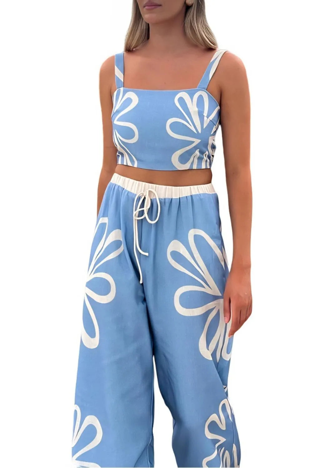 Smocked Square Neck Cami and Pants Set Light Blue e28d1583-14ba-4d65-9716-4f75a23e2035-Max-Origin