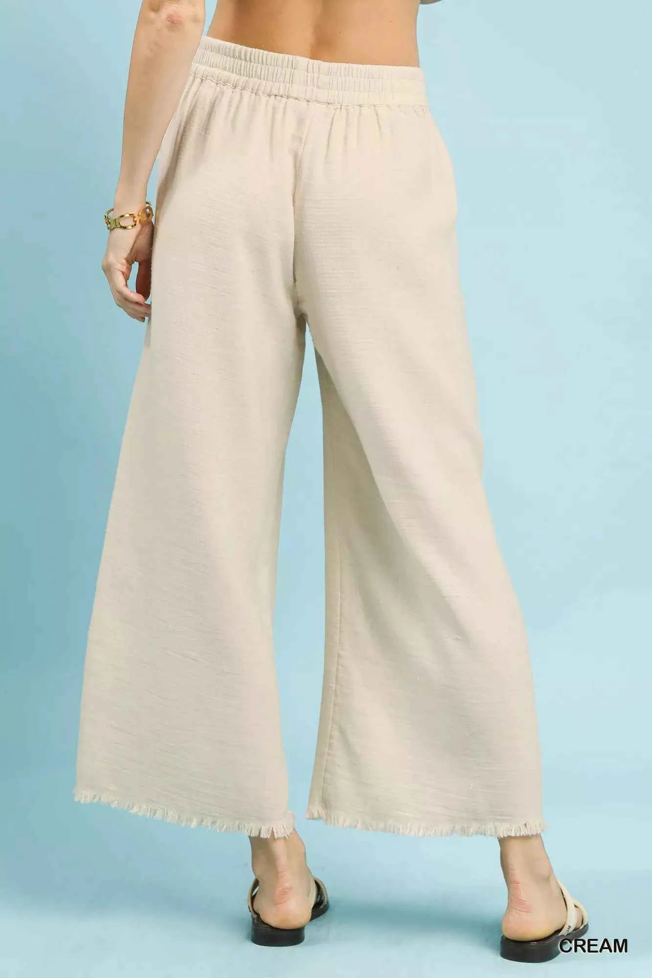 Umgee Frayed Hem Wide Leg Pants e28d5793-ad07-4ab0-802c-ac7e22f9d128-Max-Origin