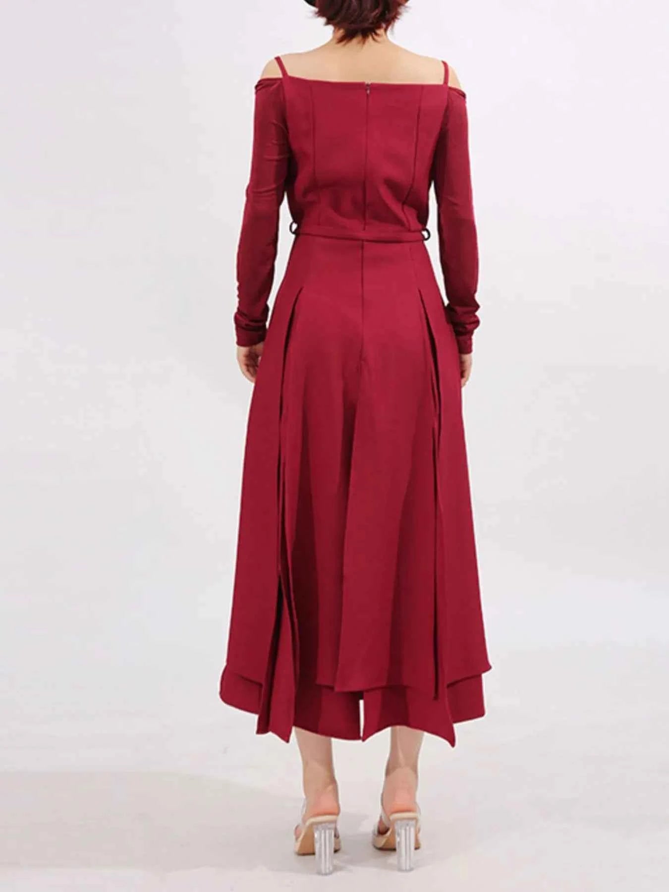 Slit Spaghetti Strap Long Sleeve Dress e2909c53-2178-4c21-a66b-d77918a119a7-Max-Origin