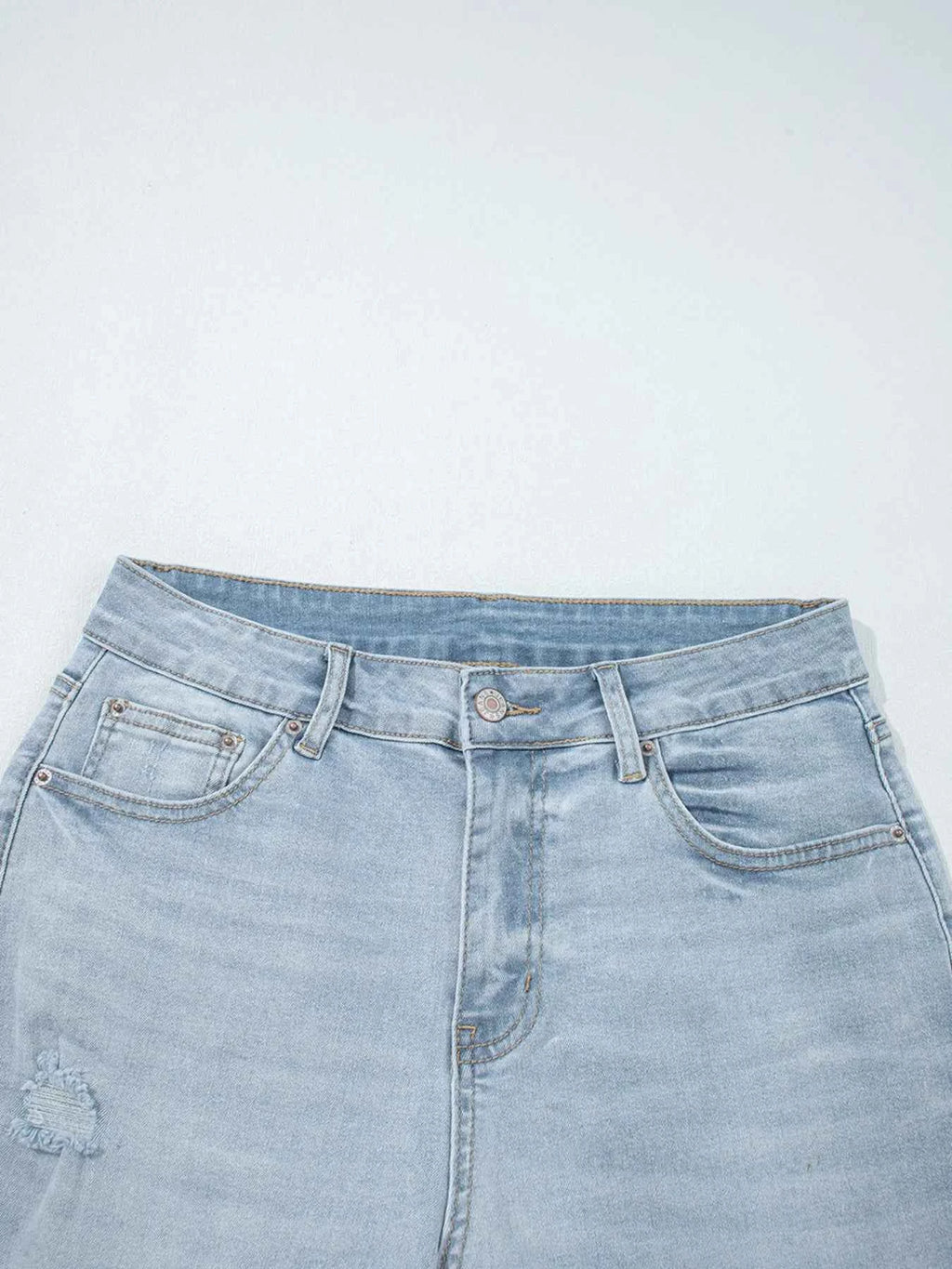 Mid Rise Ankle-Length Distressed Skinny Jeans e29b1499abdf428aa55b13ce1c844beb-Max-Origin