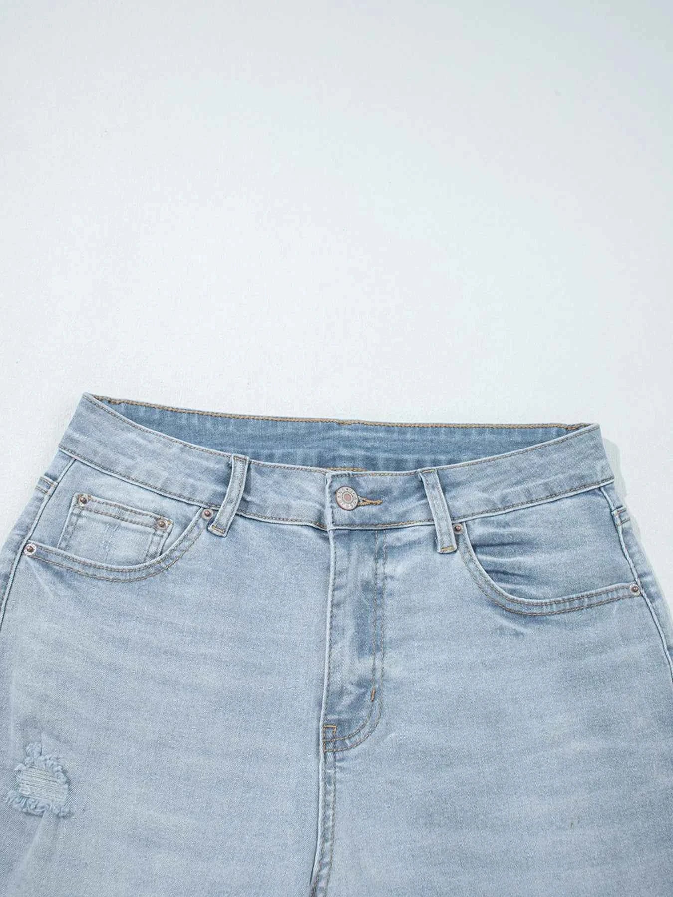 Mid Rise Ankle-Length Distressed Skinny Jeans e29b1499abdf428aa55b13ce1c844beb-Max-Origin