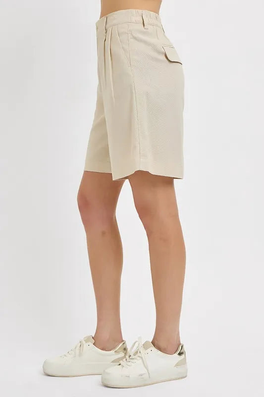 High Rise Pleated Front Shorts e2bc46d0-684a-4406-9414-58eb7f890af5-Max