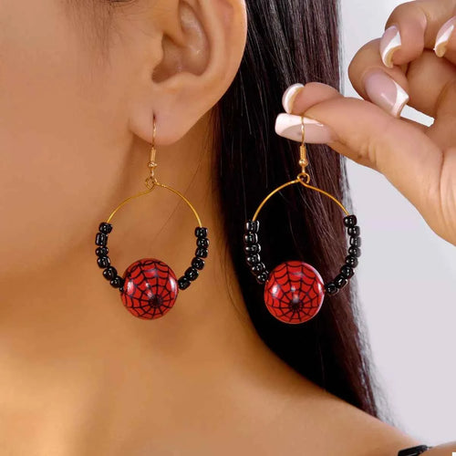 18K Gold-Plated Halloween Bead Earrings Deep Red One Size e2c53015-b508-4b1e-8302-76733703780b-Max-Origin