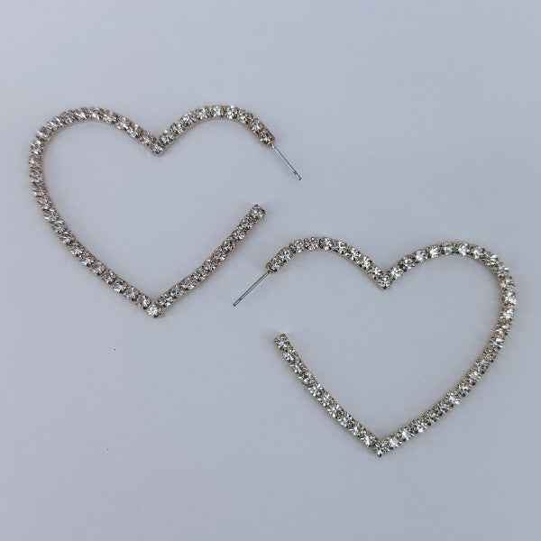 Hoop Rhinestones Heart Shape Earrings e2c55599-4bd8-4361-94f8-c23eca03ef48