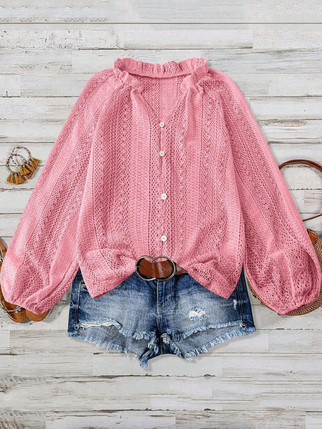 Crochet Notched Button-Front Shirt e2cd2cb54be249688a10e183a2e8eaf3-Max-Origin