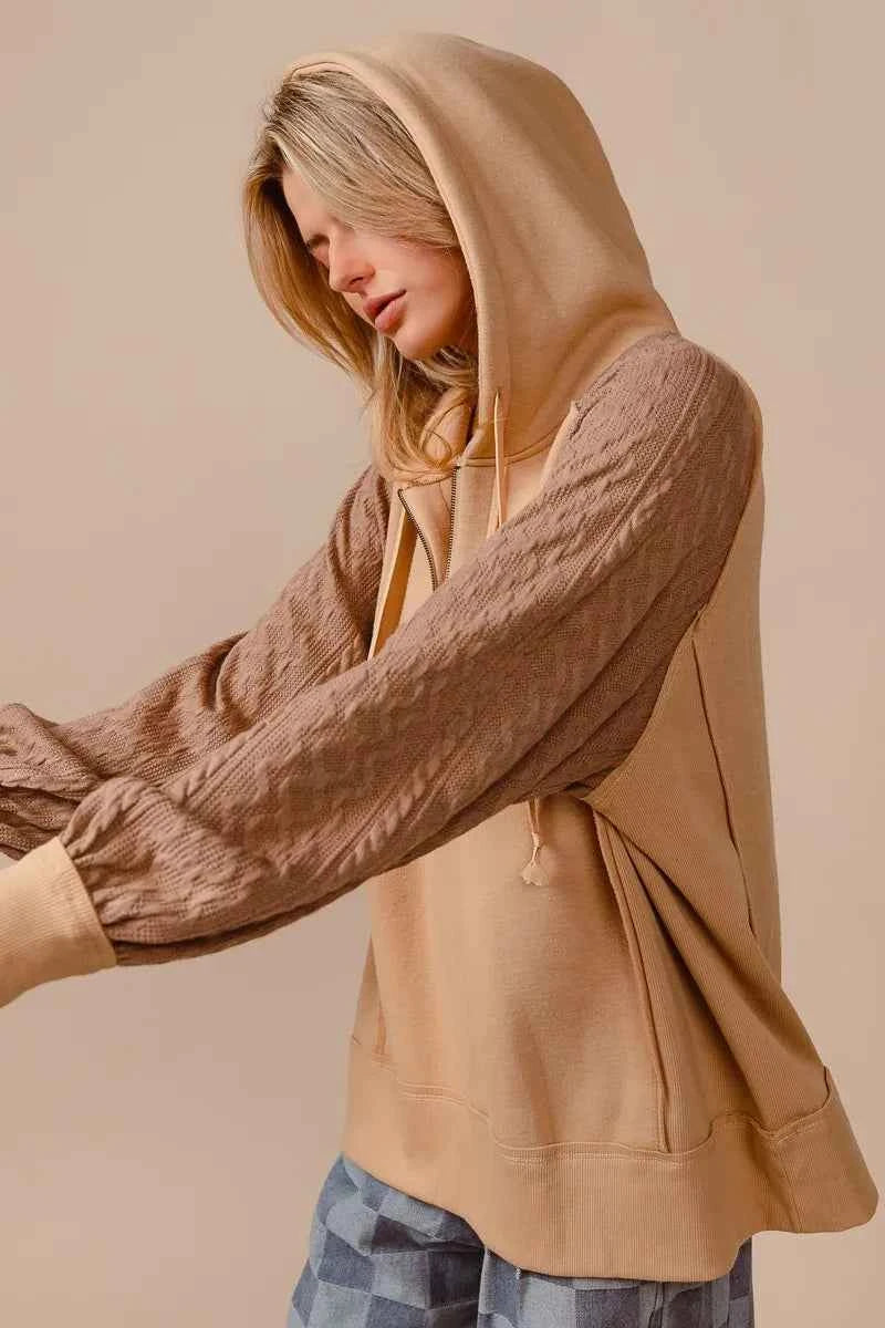 BiBi Half Zip French Terry Hoodie with Kint Sleeves e2dc6c5d247d41d681ec27c8ce2f4052-Max-Origin