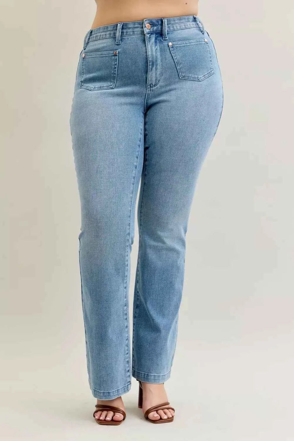 Judy Blue Full Size Mid Rise Bootcut Jeans with Contrast Wash & Front Patch Pockets Plus Size e2df0de8-61a1-4fc1-8f8f-0ec0ff892b5c-Max-Origin
