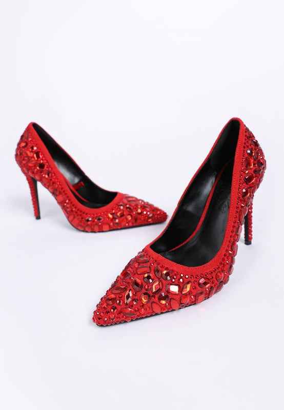 Iceout Diamante & Rhinestone Embellishments Pumps e2ec6783-b53b-4168-bad5-f295a95fe8ac