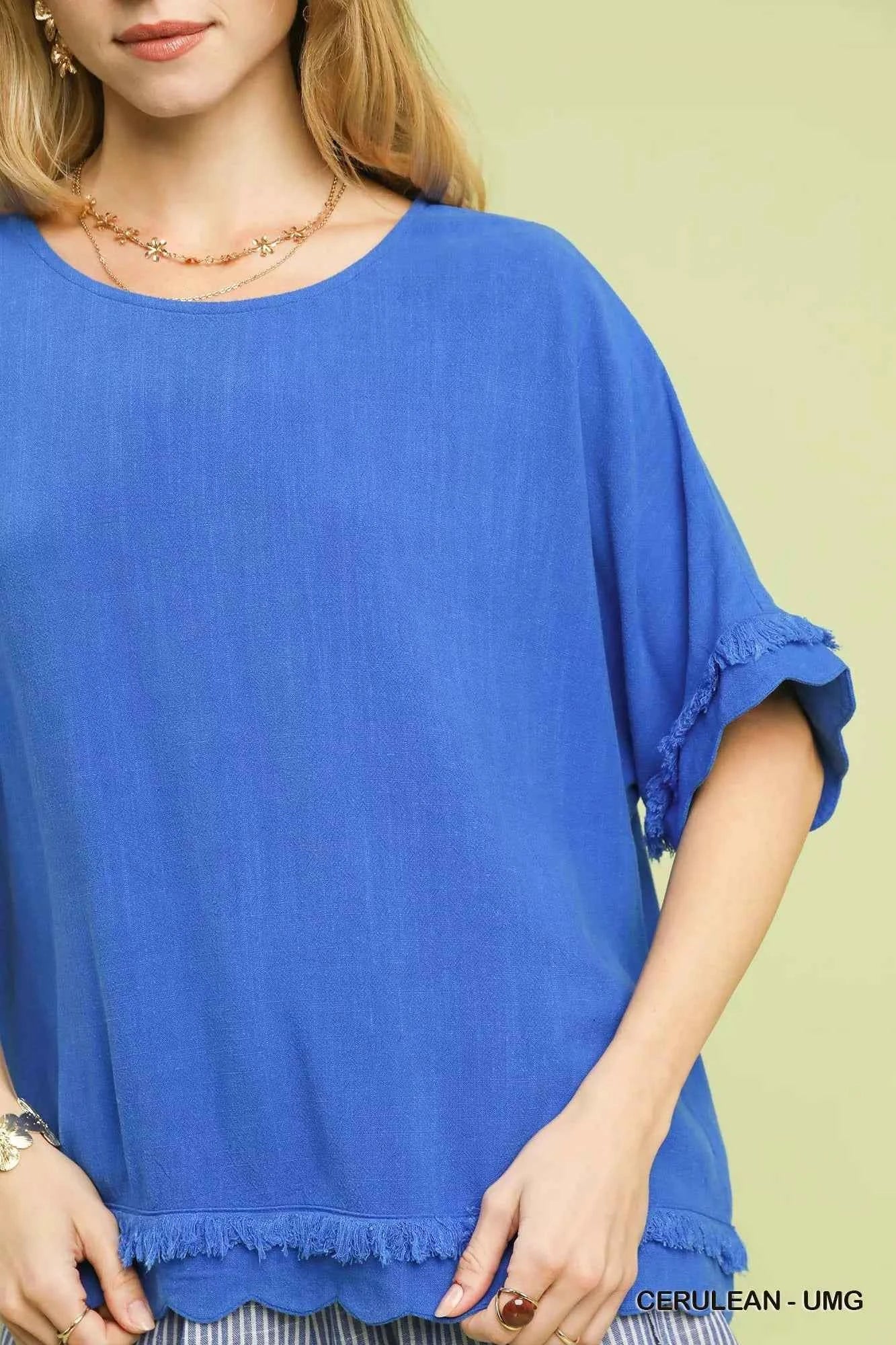 Umgee Linen Frayed Hem Scallop Edge Top e2f25295-0ed6-4a93-8682-b6f67ed00579-Max-Origin