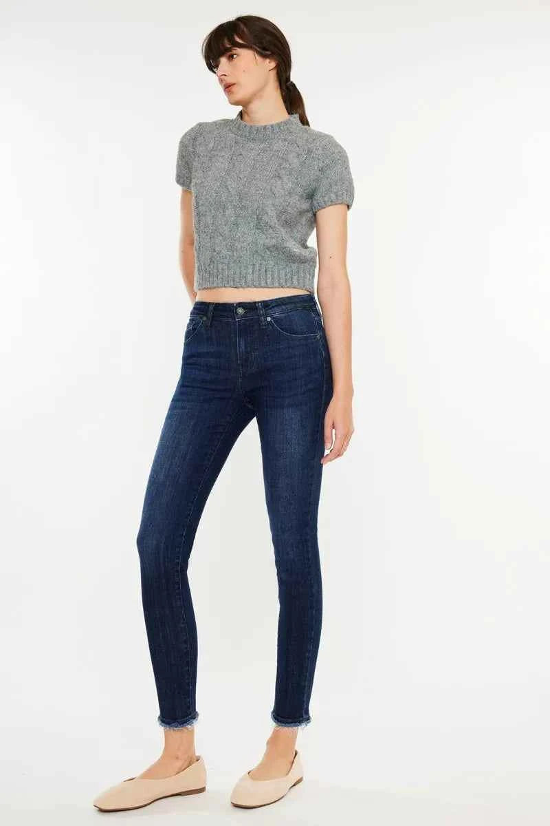 Kancan High-Rise Slim Fit Raw Hem Ankle Jeans e2fbc9f695f64db8aeea409edee6a2e6-Max-Origin