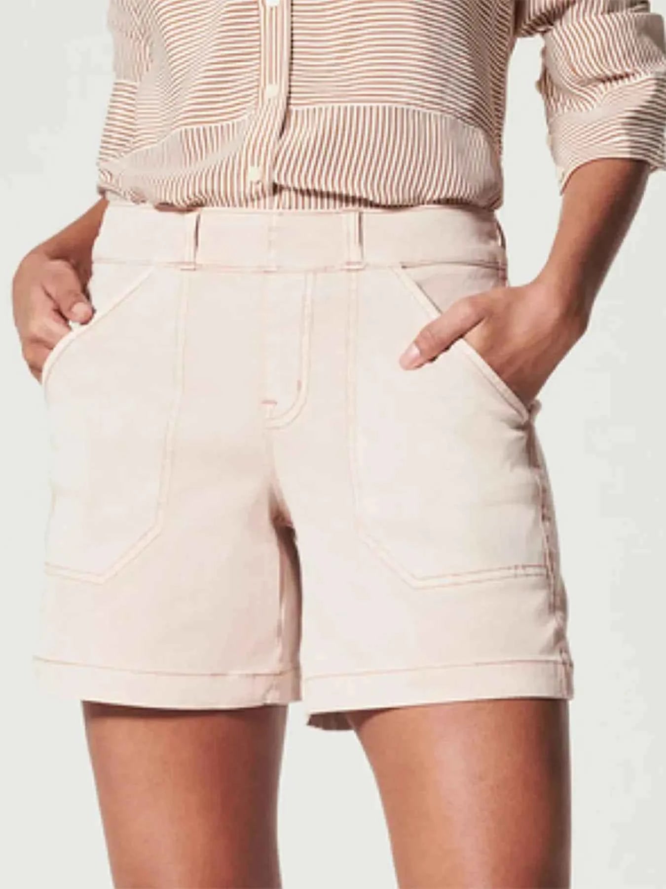Full Size Vintage Washed Denim Shorts with Pockets Plus Size e309bc60d7664ce78593660ea95376af-Max-Origin
