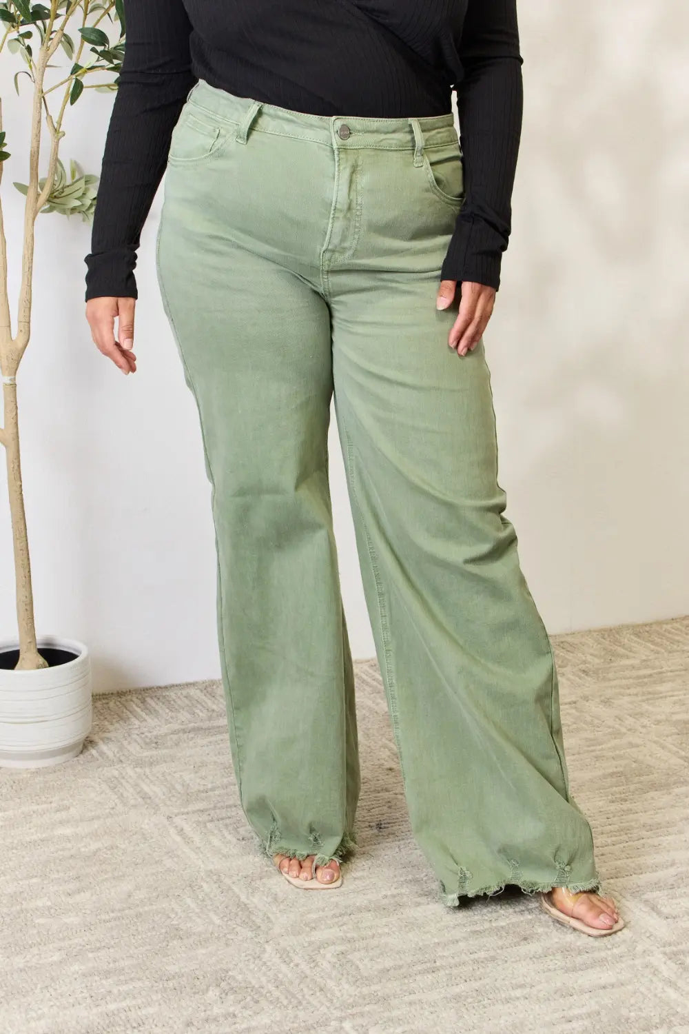 RISEN Full Size Raw Hem Wide-Leg Jeans e30d5d2c04474cef809bd74405e3a585-Max