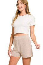 Zenana Round Neck Knit Top and Shorts Sweater Set e323a33e96f74da3b185bcad45e48486-Max-Origin