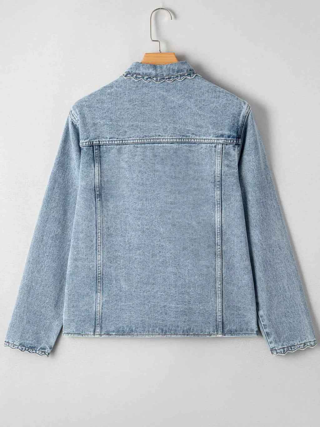 Scallop Trim Collar Patched Pocket Button Up Denim Jacket e3244bfed2804eec9a6465550536ae97-Max-Origin