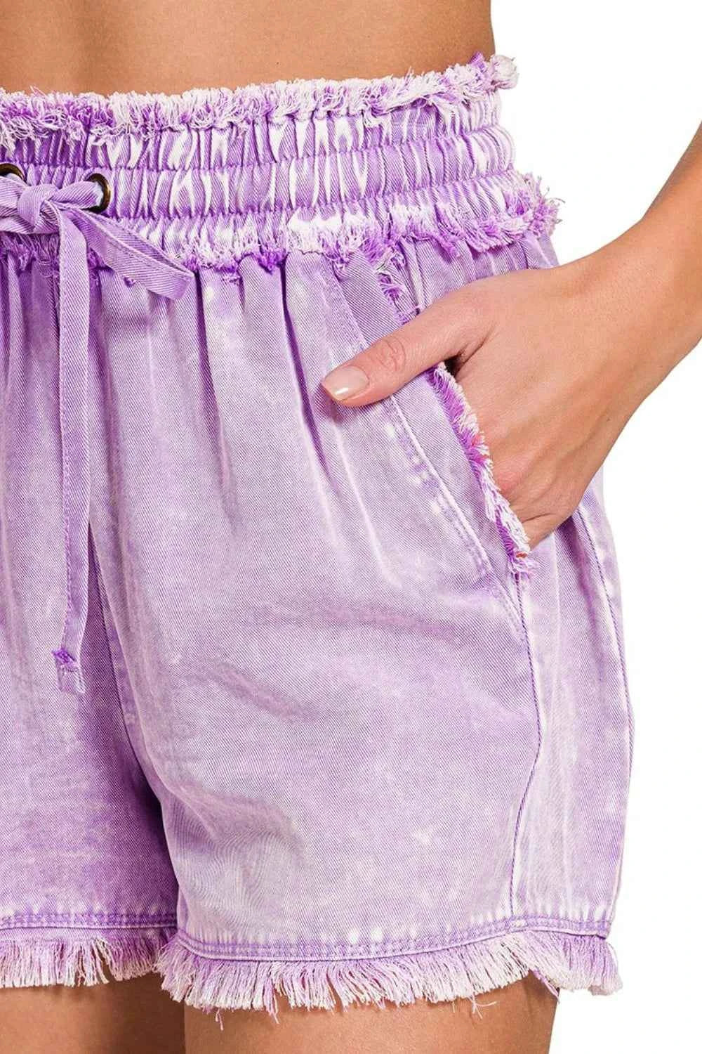 Zenana Mineral Frayed Hem Washed Shorts e33c7cf8-67f6-44e8-be8d-a567dbe7125a-Max-Origin