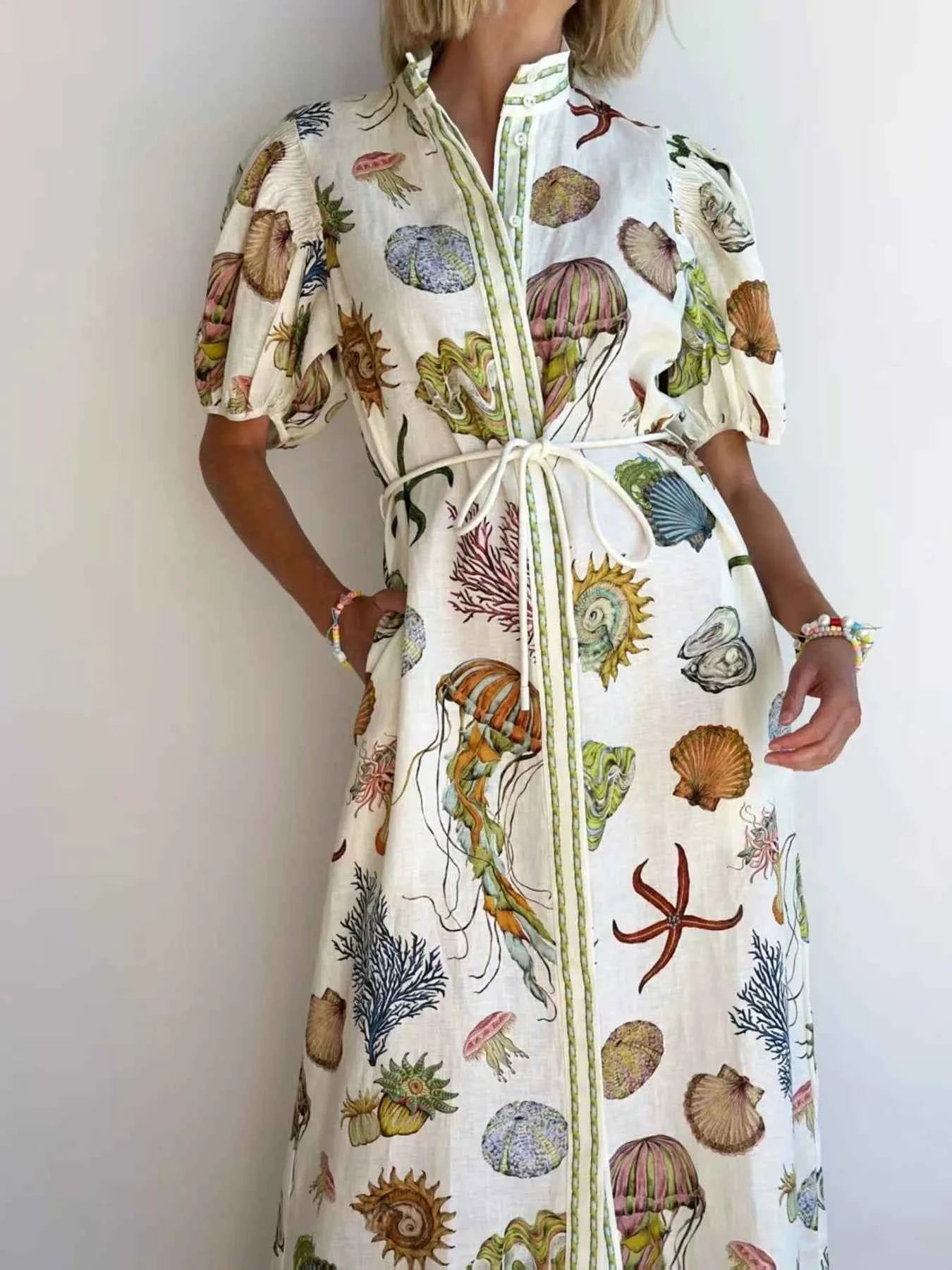 Printed Short Sleeve Shirt Dress e3406f228fc942daa27c3bc29b37abe9-Max-Origin