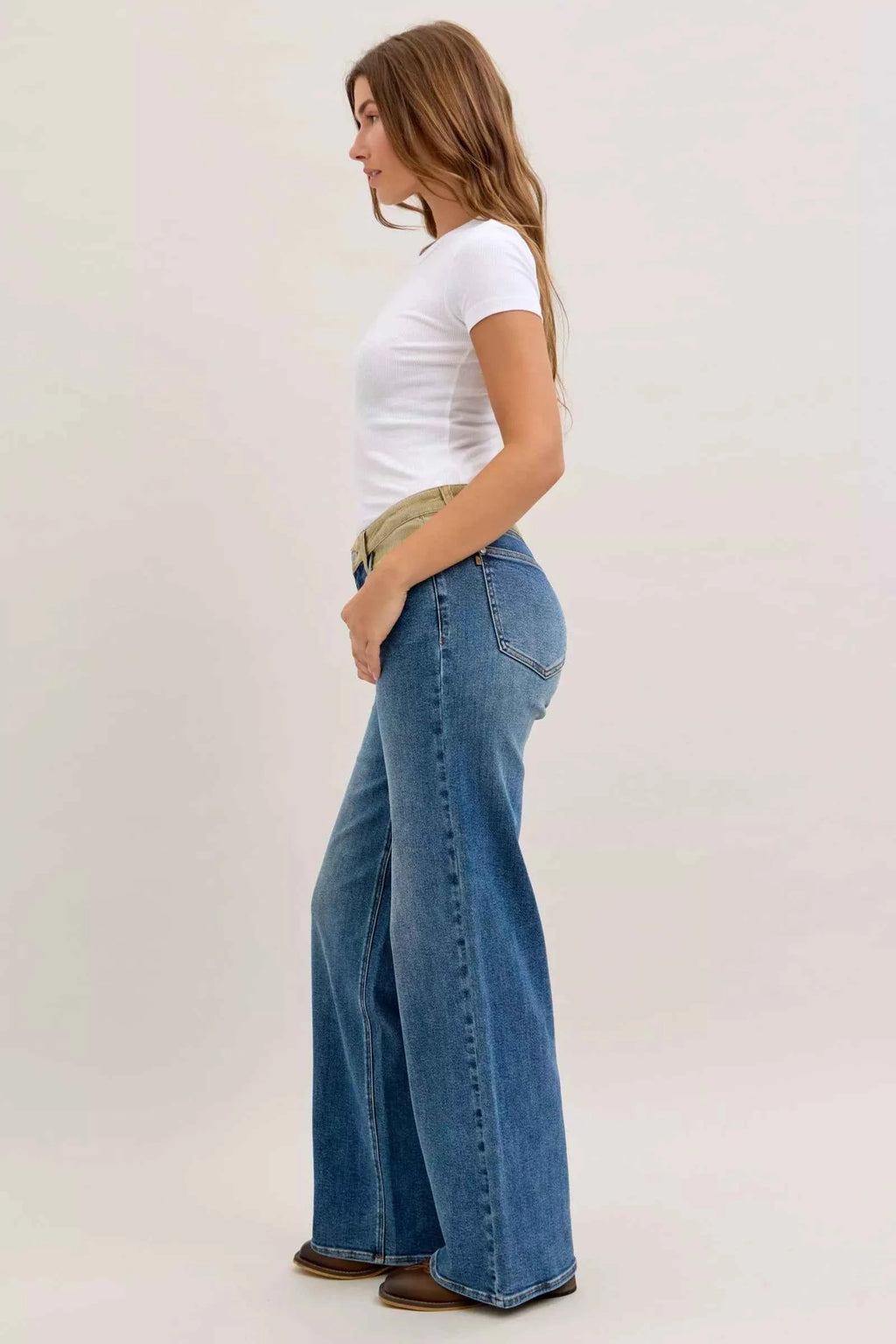 Judy Blue MR Column Straight Jeans with Corduroy Waist e3454d07-3d43-4735-a235-aeea9d7bf3af-Max-Origin