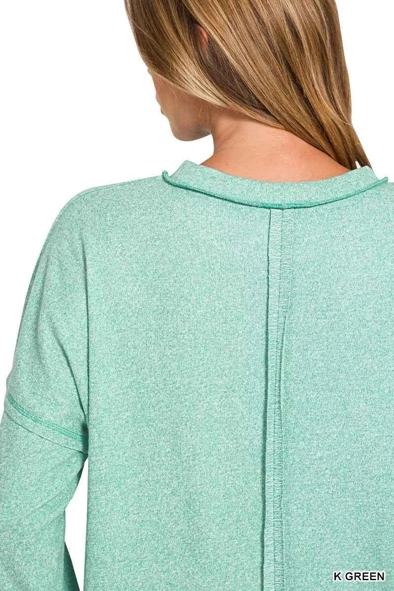 Zenana Soft Melange Hacci Round-Neck Long Sleeve T-Shirt e3491893c9e44d0995d18191230f5c14-Max-Origin