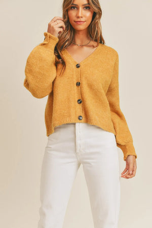 Long Sleeve Button Down Sweater Cardigan Mustard e3578341-c4a6-4322-9eda-90848ba48d1d-Max