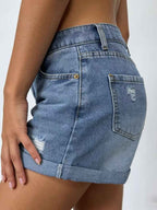 Ripped High-Waisted Denim Shorts e35d7faf-9029-4610-9123-2b4233079818-Max