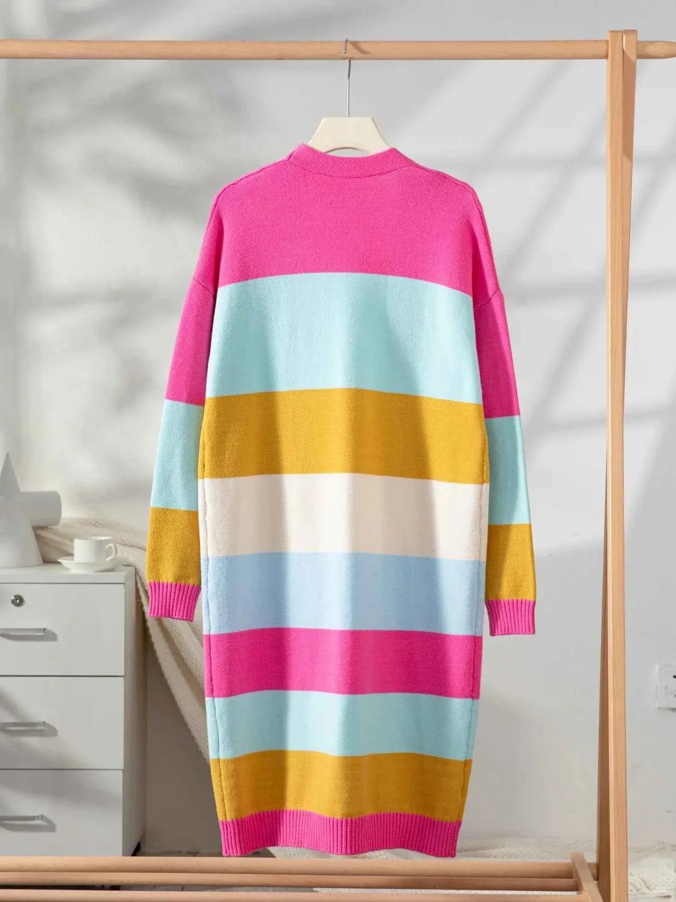 Color Block Open Front Cardigan e3744126-e41d-431e-969c-3da0931cc249-Max-Origin