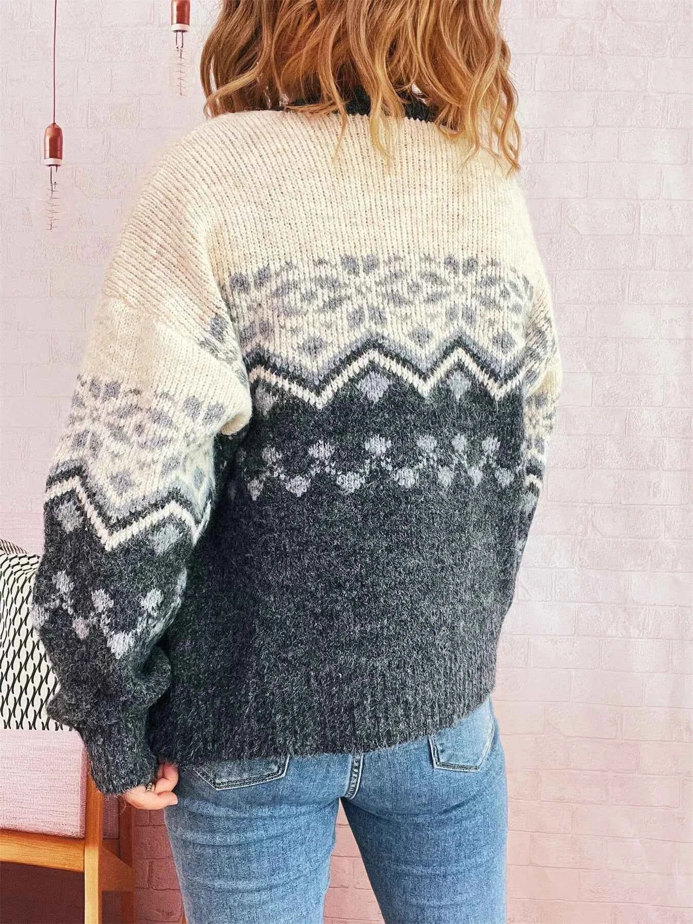 Christmas Button Up Drop Shoulder Cardigan e38da56d3ffa4e348682b3c93abb86b2-Max-Origin