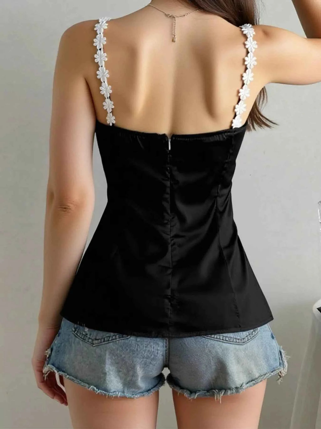 Flower Trim Slit Cami e390ca4f8cb84af282368f72237f225a-Max-Origin