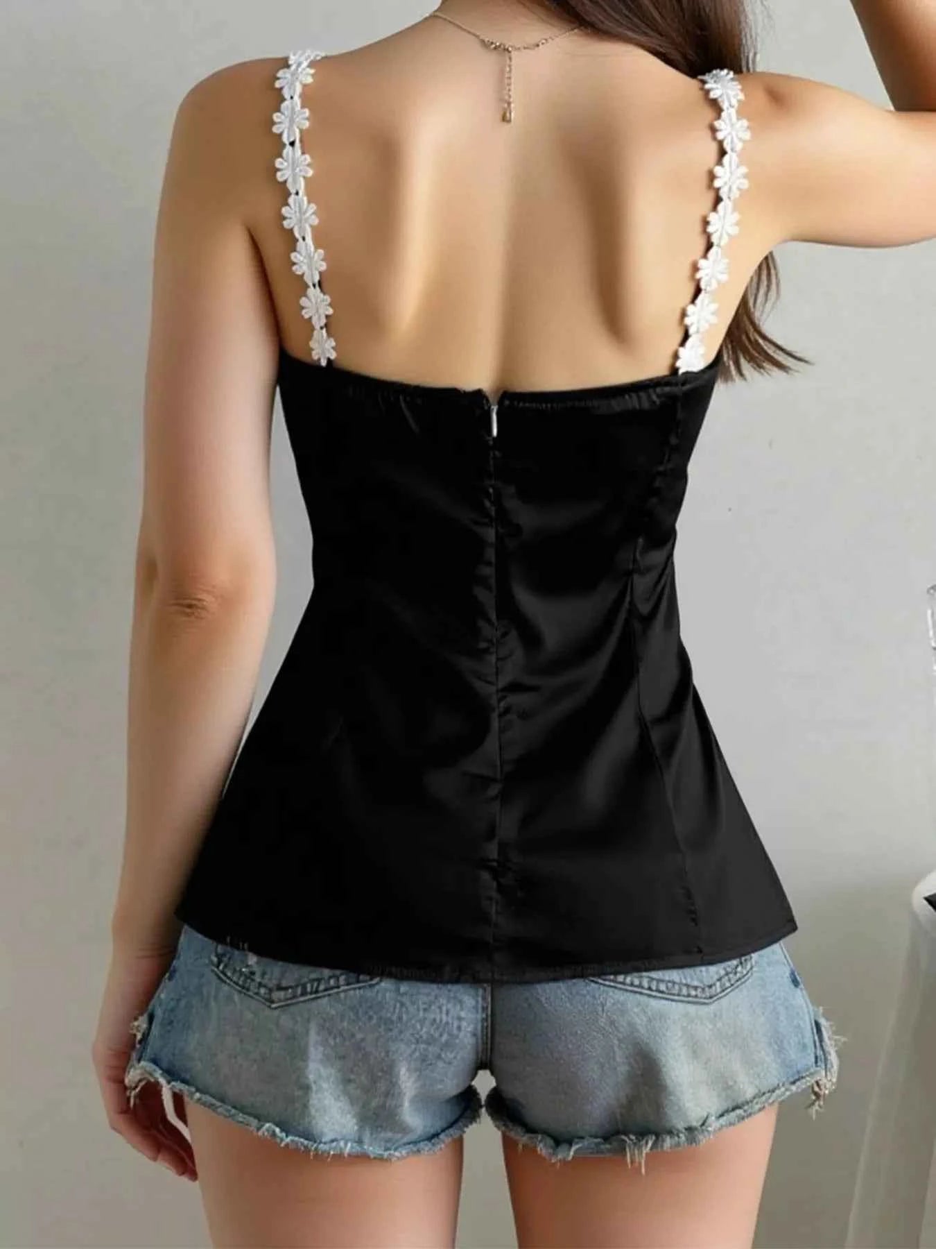 Flower Trim Slit Cami e390ca4f8cb84af282368f72237f225a-Max-Origin