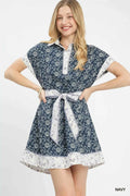 Umgee Border Print Belted Shirt Dress NAVY e394c9e8-4192-4037-bcdd-1f0ce6aae54a-Max-Origin