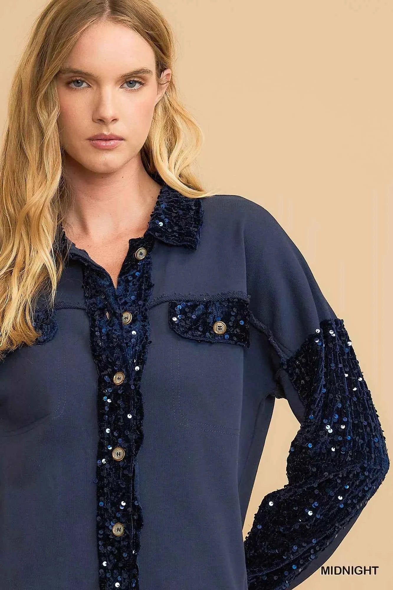 Umgee Sequined French Terry Jacket e3ab5ed6-8be8-4668-9636-55aa226b5045-Max-Origin