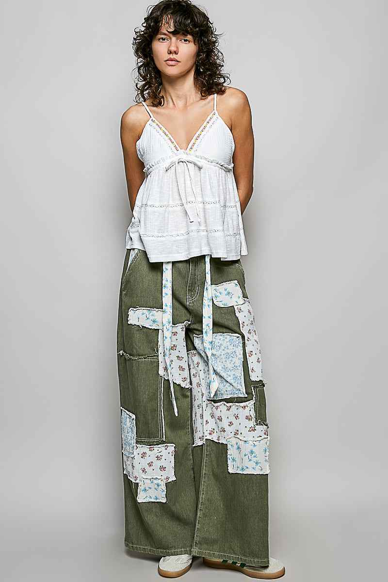 POL V-Neck Embroidered Trim Ruffled Cami e3b431f5-ed6d-4350-a37d-7fdbbb279017-Max