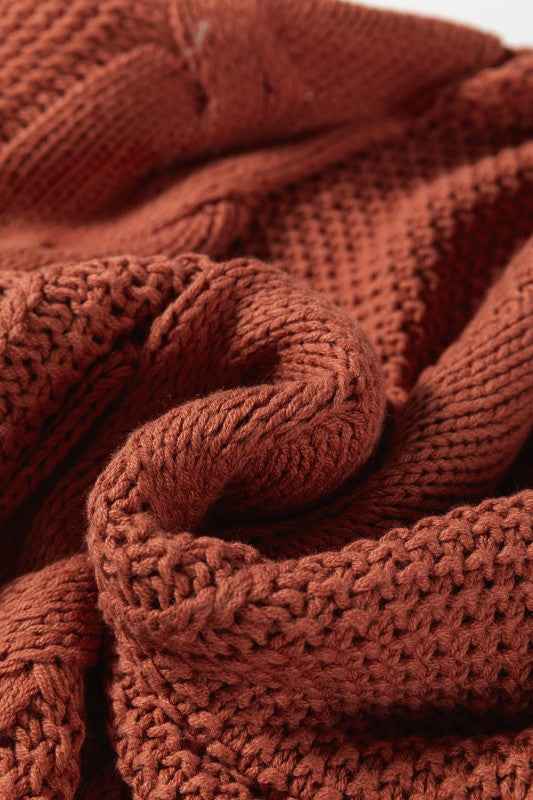 Textured Chunky Knit Long Sleeve Sweater e3d69d28-4628-49cc-8be8-c3485e3b73cd