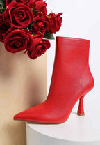 Farnak Pleather Spool Heel Boots e3e140f6-fc63-4609-a96e-19ec8f9e6adc