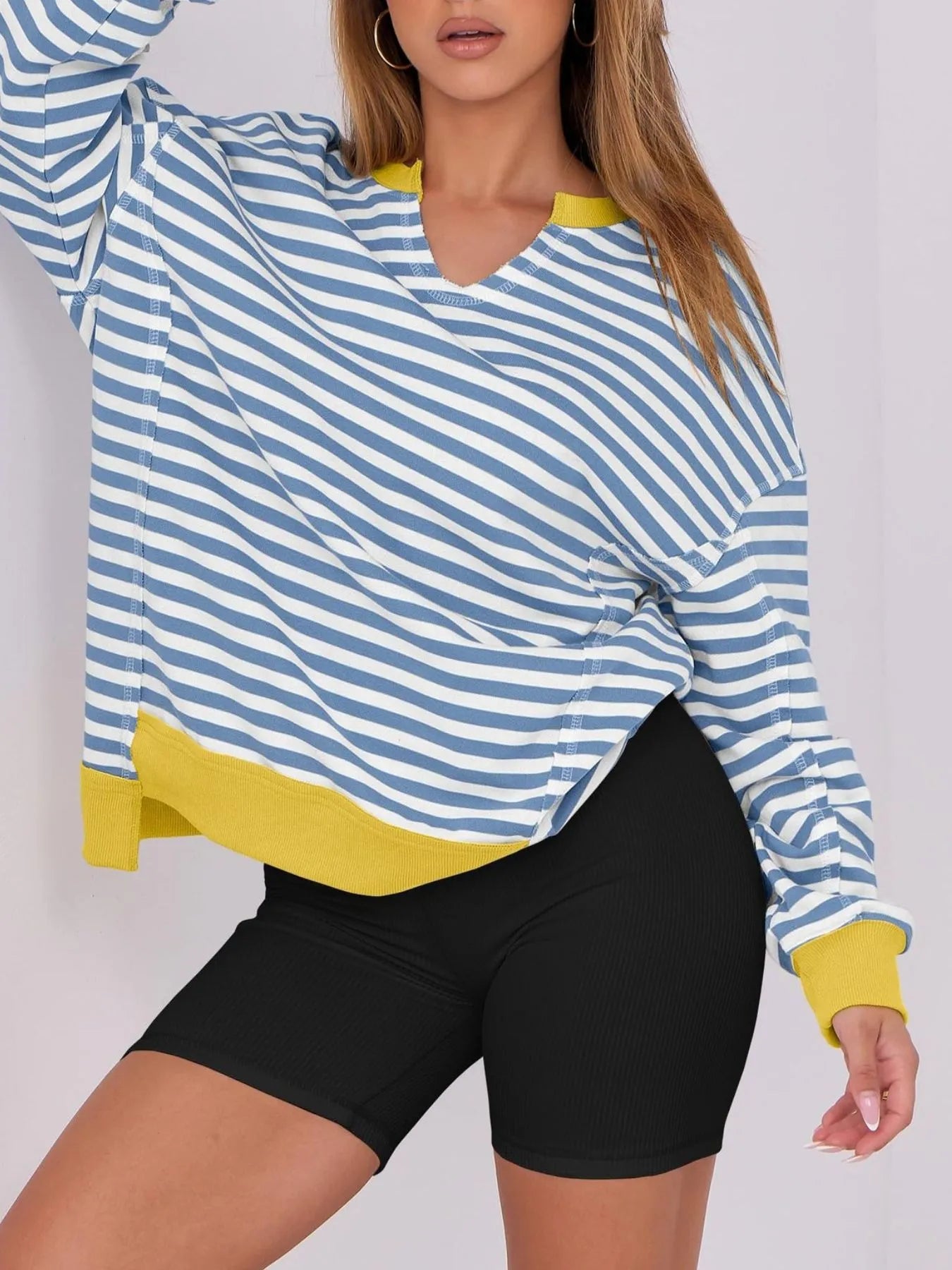Notched Long Sleeve Oversized Sweatshirt e3ecefe8-836f-47b2-a175-869ff0aed59e-Max-Origin