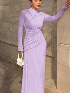 Ruched Long Sleeve Mermaid Maxi Dress e3eec626-e8a3-4329-924d-aede23cc5f2b-Max