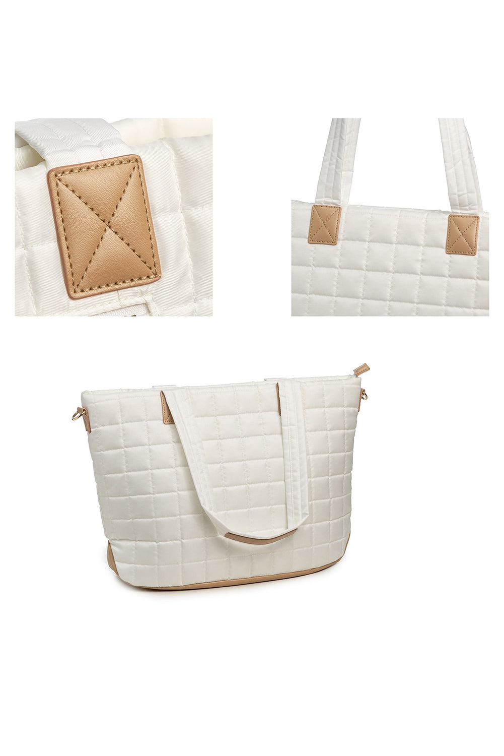Black Quilted Patchwork Large Tote Bag and Clutch 2pcs Set e3f178c4f257cb5f