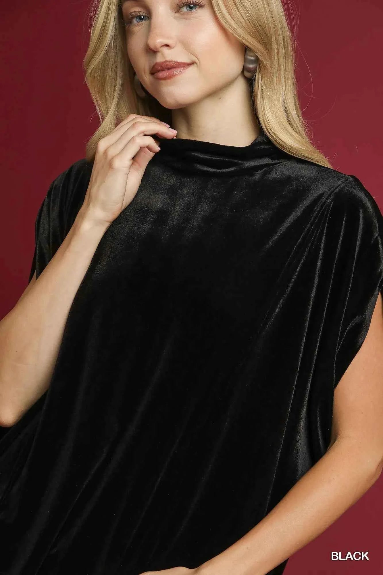 Umgee Velvet Mock Neck Sleeveless Blouse e3f85df2-ae14-475c-bdf0-a8672eb35261-Max-Origin