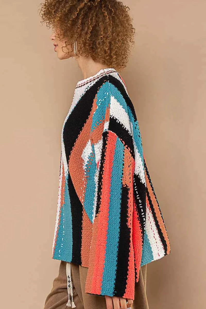 POL Color Block Round Neck Oversized Sweater e3facecb-a015-4c4c-ba7f-41dab71255fb-Max-Origin